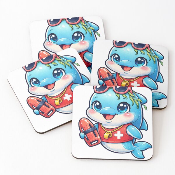 Item preview, Cute Baby Dolphin Lifeguard Beach Rescue Art designed and sold by LegatoDesigne.