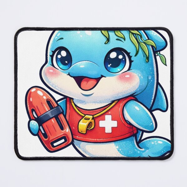 Item preview, Cute Baby Dolphin Lifeguard Beach Rescue Art designed and sold by LegatoDesigne.