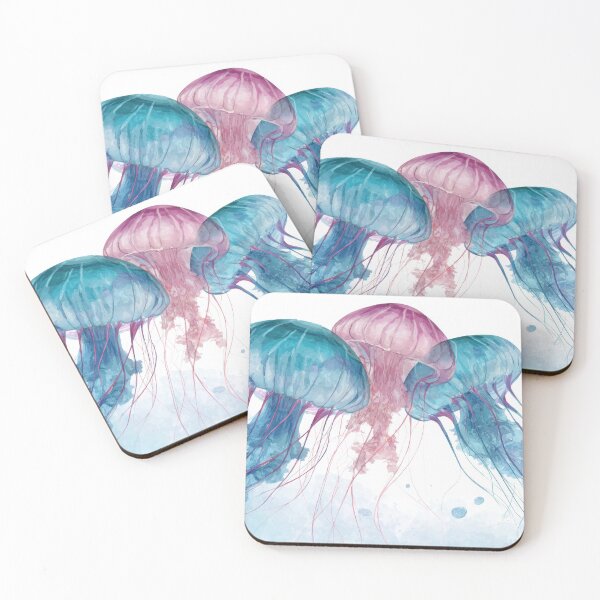 Item preview, Colorful jellyfish swimming in water designed and sold by anytka.