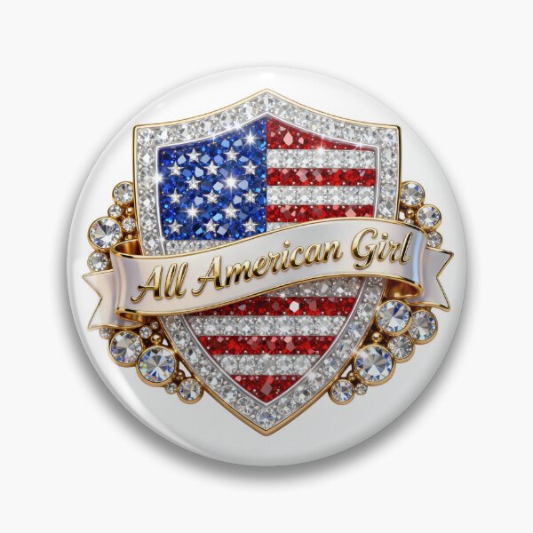 Item preview, Rhinestone All American Girl, USA 250th, 14th of July, Independence Day, semiquincentennial designed and sold by Adadita.