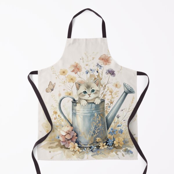 Item preview, Cute, Vintage, Cottagecore Kitten in Watering Can Design designed and sold by TinyTyrantCo.