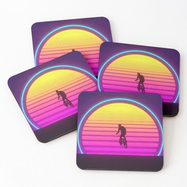 Item preview, Retro BMX Synthwave Rider - 80s Sunset Grid Art designed and sold by powersunlight.