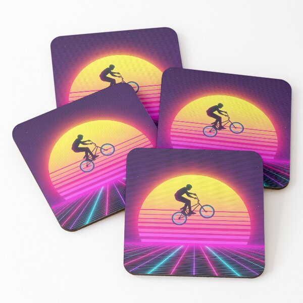Item preview, Retro BMX Synthwave Rider - 80s Sunset Grid Art designed and sold by powersunlight.