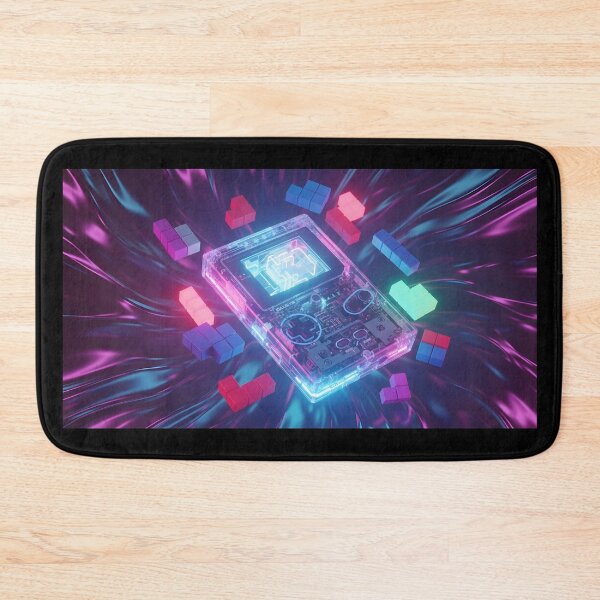 Item preview, Retro 90s Transparent Handheld Console - Neon Puzzle Blocks designed and sold by powersunlight.