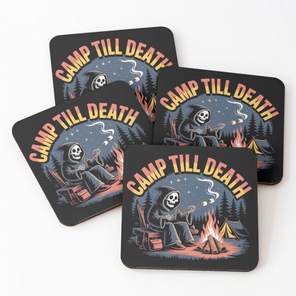 Item preview, Camp Till Death – Grim Reaper Camping Dark Humor T-Shirt designed and sold by HubCreates.
