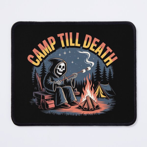 Item preview, Camp Till Death – Grim Reaper Camping Dark Humor T-Shirt designed and sold by HubCreates.