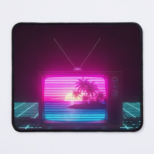 Item preview, Neon Synthwave Sunset in a Retro TV designed and sold by powersunlight.