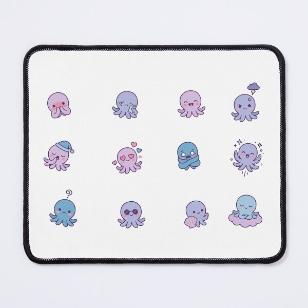 Item preview, Kawaii Octopus Mood Tracker - Cute Emotion Sticker Pack designed and sold by AliveStyle.