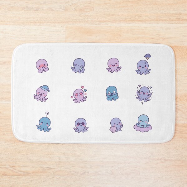 Item preview, Kawaii Octopus Mood Tracker - Cute Emotion Sticker Pack designed and sold by AliveStyle.