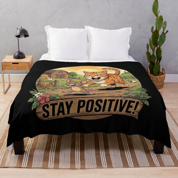 Item preview, Stay Positive – Funny Cat and Mouse Motivation Cartoon Design designed and sold by D-Oles-Mercher.