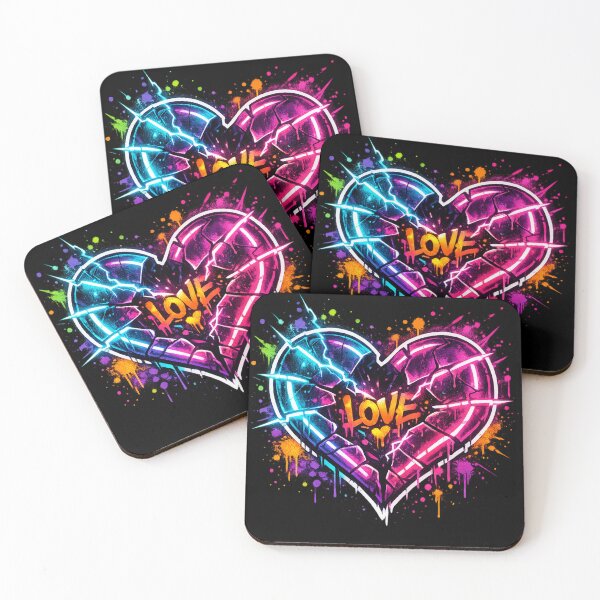 Item preview, Broken Neon Heart Graffiti – Electric LOVE Sticker designed and sold by 3free3street - Neon & Graffiti Digital Art.