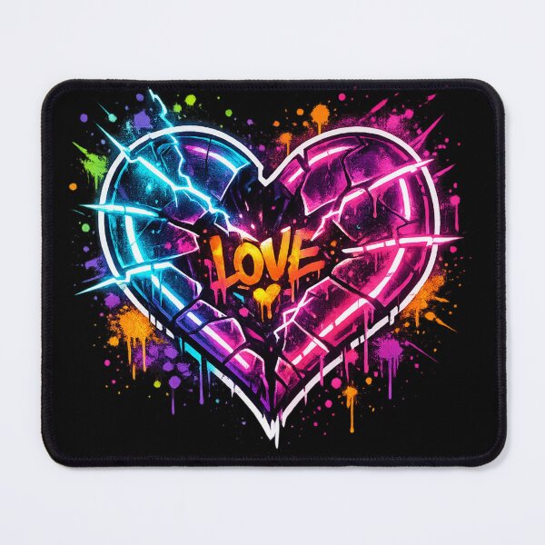 Item preview, Broken Neon Heart Graffiti – Electric LOVE Sticker designed and sold by 3free3street - Neon & Graffiti Digital Art.