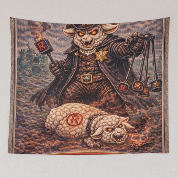 Item preview, The Pasture Regulator, Villainous Lawman of the Woold West | Sheep-Man Sheepism Parody designed and sold by Thpoar.