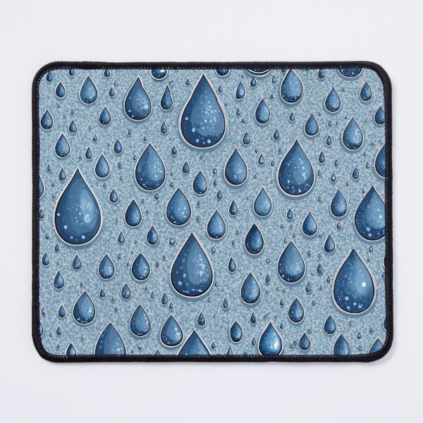 Item preview, A close-up view of numerous water droplets on a blue surface designed and sold by Creative88Art.