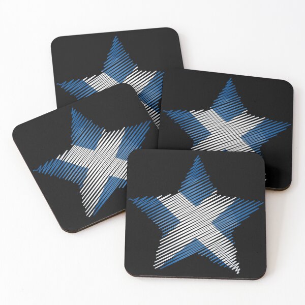 Item preview, Scottish Saltire Scribble Star Art - Modern Scotland Flag Design designed and sold by Loom on the Loch.