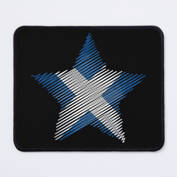 Item preview, Scottish Saltire Scribble Star Art - Modern Scotland Flag Design designed and sold by Loom on the Loch.