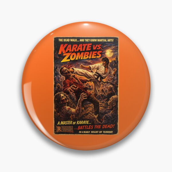 Item preview, Karate vs Zombies Vintage 70s Grindhouse Horror Movie Poster Shirt designed and sold by GhostDawgs.