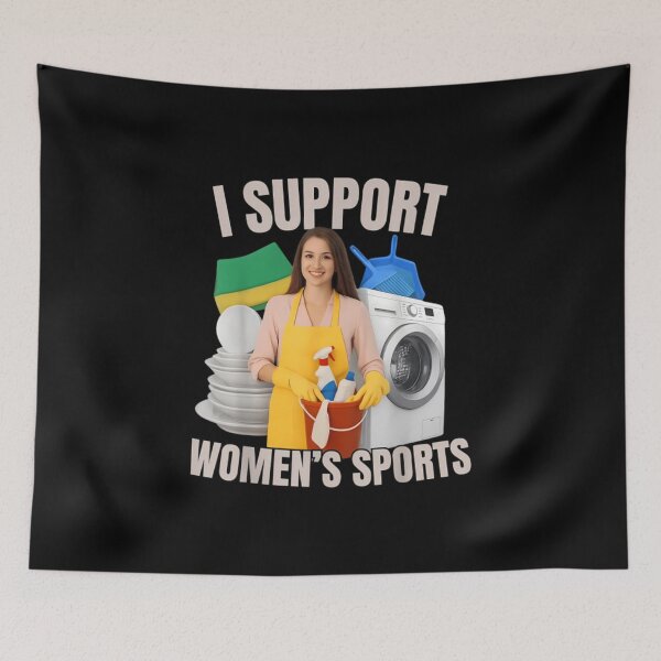 Item preview, I Support Women’s Sports Funny Cleaning Lady Meme  designed and sold by DexertimaArt.