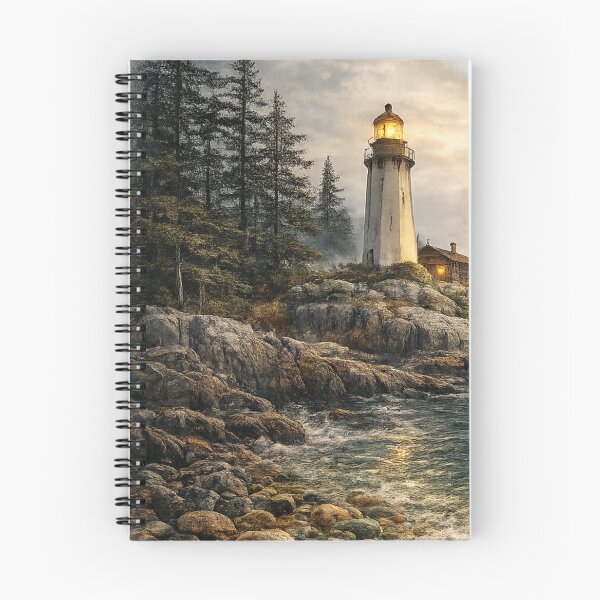 Item preview, Beacon on the Emerald Shore – Lighthouse Coastal Landscape designed and sold by SamEmbersLiving.
