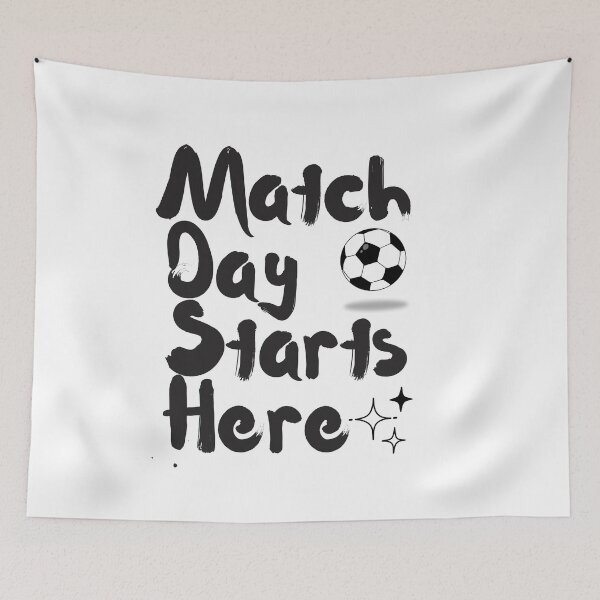 Item preview, Match Day Starts Here Soccer Fan Typography Art designed and sold by Little-Miracle.