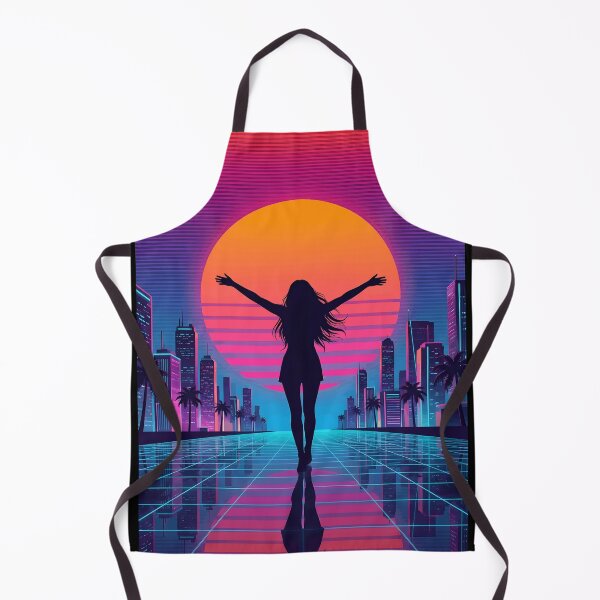 Item preview, Joyful Woman with Sunset Background Synthwave designed and sold by Craigonart.