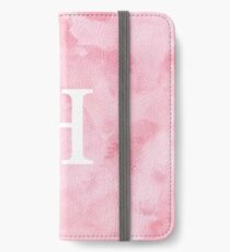 Pink Watercolor Η iPhone Wallet/Case/Skin