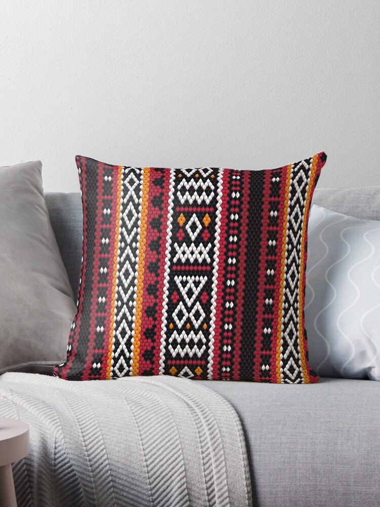 Red and grey decorative sales pillows