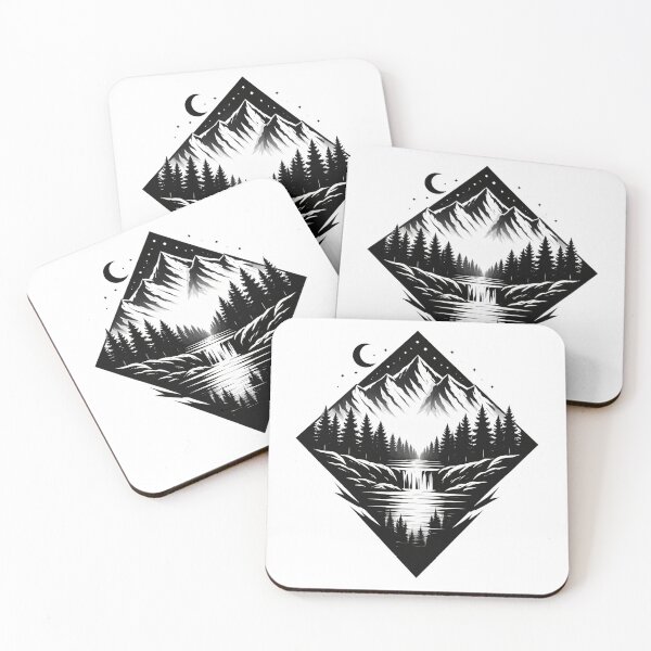 Item preview, Celestial Peaks Forest Waterfall Scene designed and sold by doodledat.