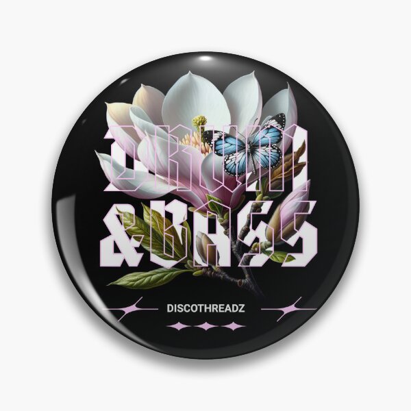 Item preview, DRUM AND BASS  - Floral Outline (White)  designed and sold by Discothreadz.