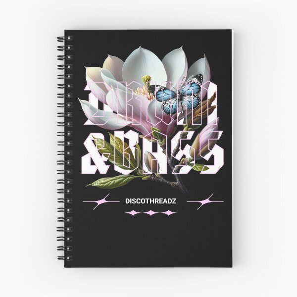 Item preview, DRUM AND BASS  - Floral Outline (White)  designed and sold by Discothreadz.