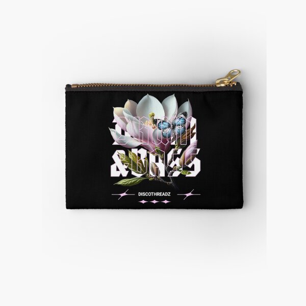 Item preview, DRUM AND BASS  - Floral Outline (White)  designed and sold by Discothreadz.