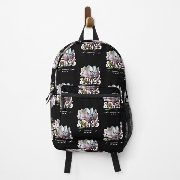 Item preview, DRUM AND BASS  - Floral Outline (White)  designed and sold by Discothreadz.