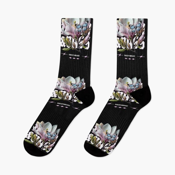 Item preview, DRUM AND BASS  - Floral Outline (White)  designed and sold by Discothreadz.