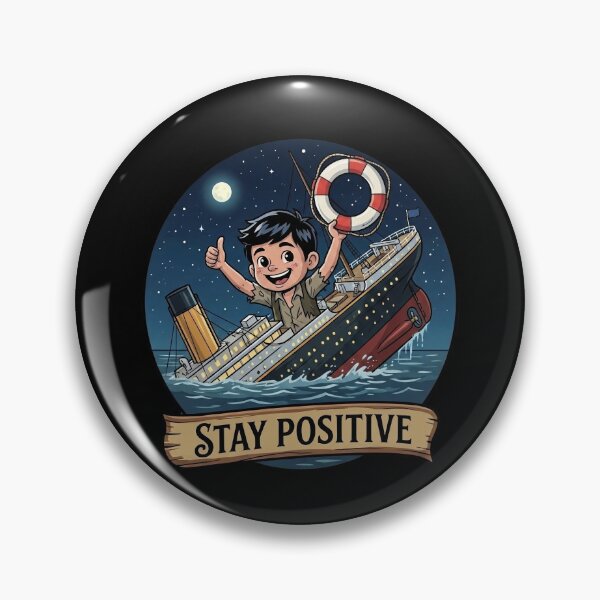 Item preview, Stay Positive – Even When The Ship Is Sinking Funny Gift Design designed and sold by D-Oles-Mercher.