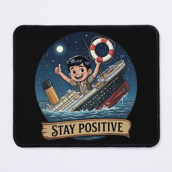 Item preview, Stay Positive – Even When The Ship Is Sinking Funny Gift Design designed and sold by D-Oles-Mercher.