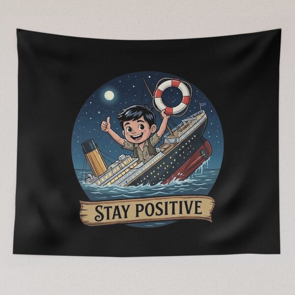 Item preview, Stay Positive – Even When The Ship Is Sinking Funny Gift Design designed and sold by D-Oles-Mercher.