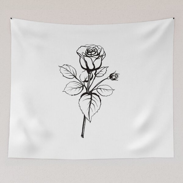 Item preview, Minimalist Rose line art, botanical flower illustration designed and sold by Fauraarts.