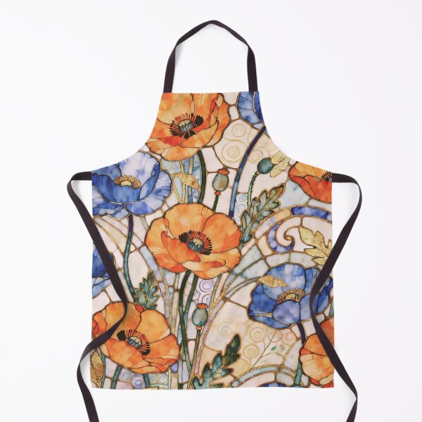 Item preview, Art Nouveau Blue and Orange Poppies designed and sold by AOCollections.