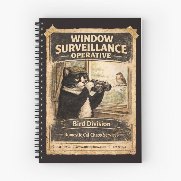 Item preview, Window Surveillance Operative - Bird Division/Funny Cat Lover Shirt/Domestic Cat Chaos  designed and sold by Halejo68.