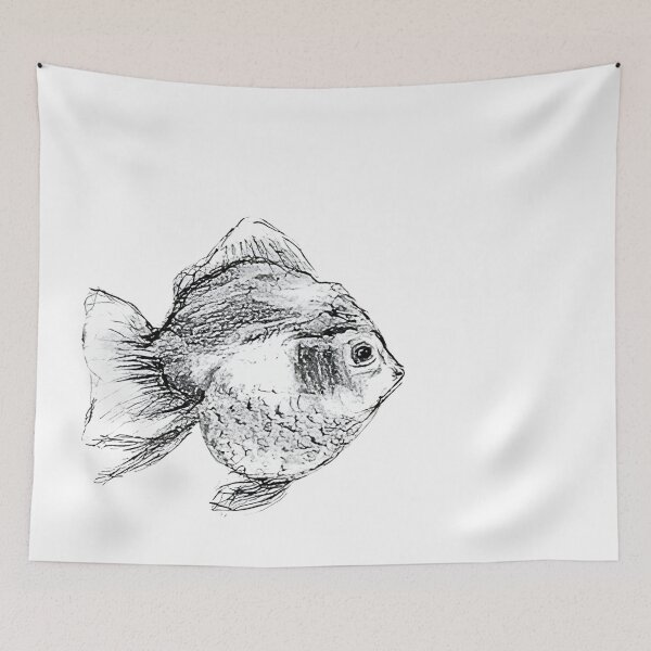 Item preview, Gold fish realístic pencil drawing designed and sold by ferjosei.