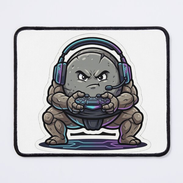Item preview, Funny Gamer Rock Sticker - Hardcore Stone Pro Player Art designed and sold by zakman02.