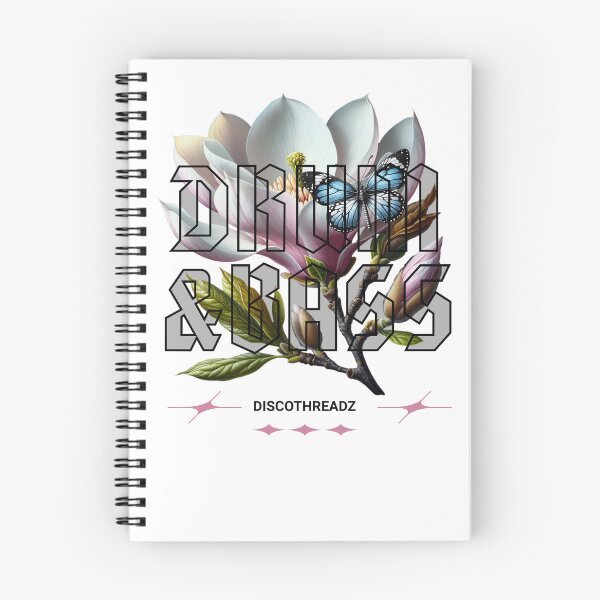 Item preview, DRUM AND BASS  - Floral Outline  (Black)  designed and sold by Discothreadz.