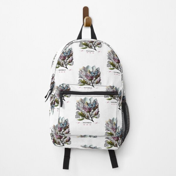 Item preview, DRUM AND BASS  - Floral Outline  (Black)  designed and sold by Discothreadz.
