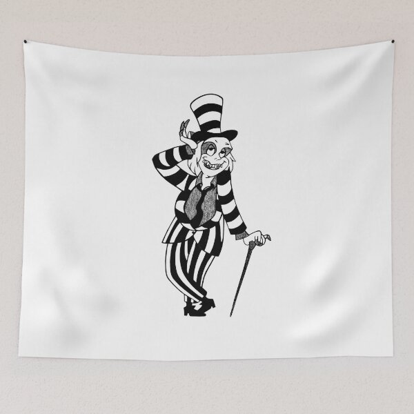 Item preview, Striped Gothic Character · Black and White Illustration · Dark Fantasy Art Print · Cult Cinema Aesthetic designed and sold by Atropa Parcae.