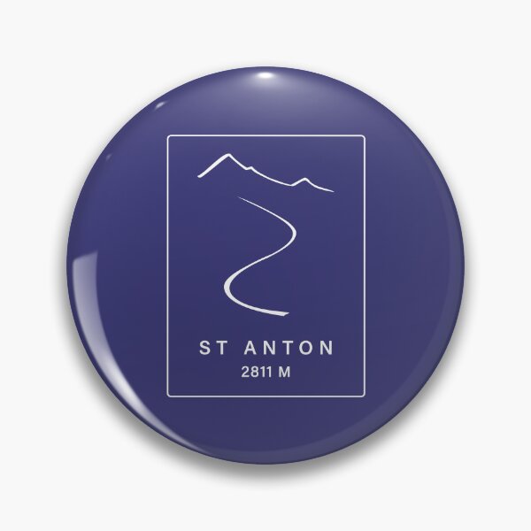 Item preview, St Anton Ski Resort – Minimal Alpine Ski Line (Back Print White) designed and sold by leewarddesign.