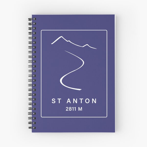 Item preview, St Anton Ski Resort – Minimal Alpine Ski Line (Back Print White) designed and sold by leewarddesign.
