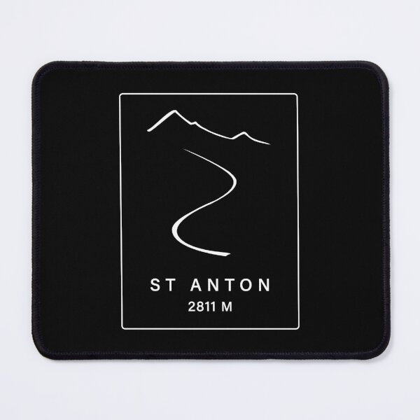 Item preview, St Anton Ski Resort – Minimal Alpine Ski Line (Back Print White) designed and sold by leewarddesign.