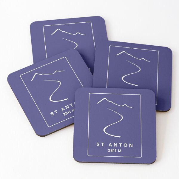 Item preview, St Anton Ski Resort – Minimal Alpine Ski Line (Back Print White) designed and sold by leewarddesign.