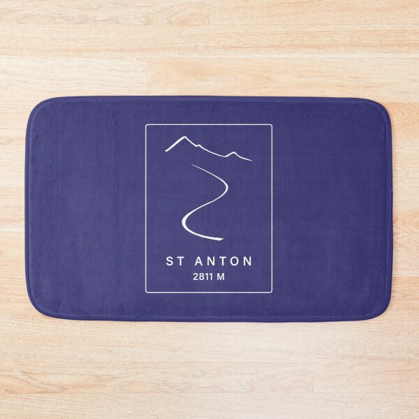 Item preview, St Anton Ski Resort – Minimal Alpine Ski Line (Back Print White) designed and sold by leewarddesign.