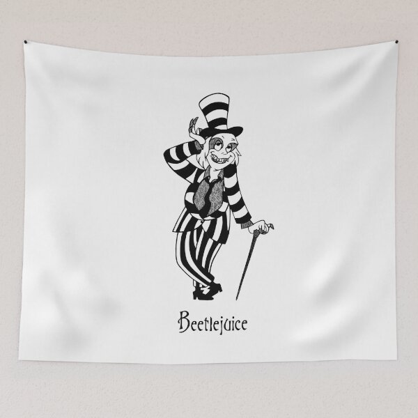 Item preview, Striped Gothic Character · Black and White Illustration · Dark Fantasy Art Print · Cult Cinema Aesthetic  - Calligraphy designed and sold by Atropa Parcae.